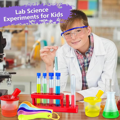 PPXMEEUDC 24PCS Educational Lab Science Experiments Early Learning Kit for Boys and Girls with Many Tools Droppers