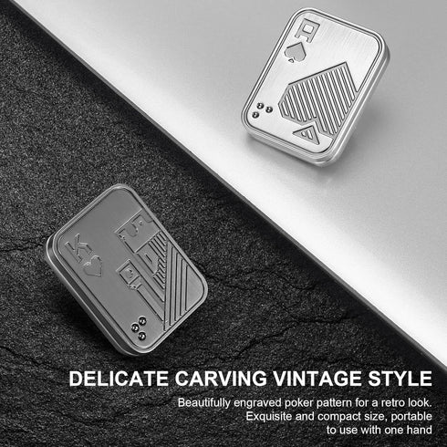 2 Pcs Metal Poker Fidget Slider,Magnetic EDC Fidget Toys,Stress Relief Poker Push Card,Cool Metal Fidget Toy Manually