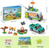 Set 3-IN-1 879PCS 6-12 HOGOKIDS City Camper Van Building with LED Light - Holiday RV Camping Building Toy for Kids