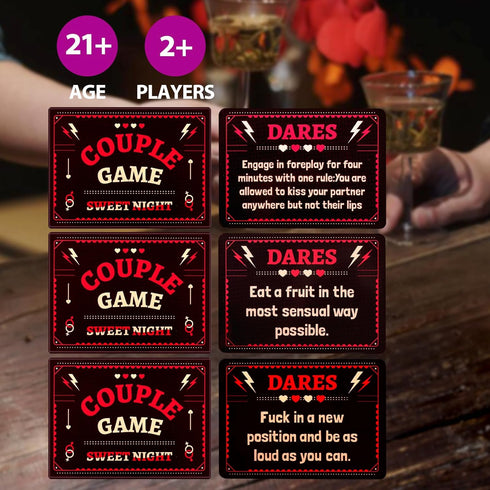 '-50 2 SUNHHX Couple Edition Card Game Conversation Cards Suitable for Couples, Adults, and Teenagers - a Two Player