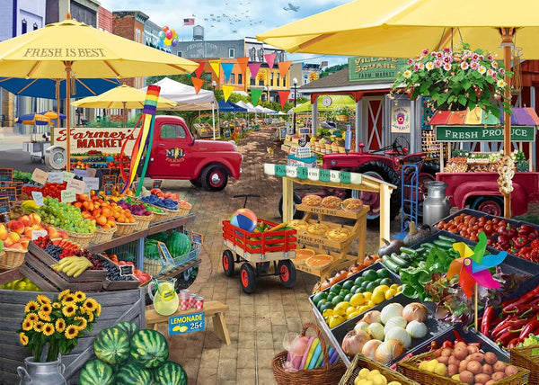 Wonder Forge Farmer's Market Day 1000 Piece Jigsaw Puzzle for Adults |