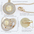 Set 14k Personalized Name Anniversary All Bling Pacifier and Clip Gold Plated New Born Gift Photography No for Daily