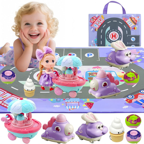 AquaArcc Ice Cream Car Toys for Girls Age 2 3 4, Todder Press