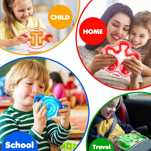 Squishy Sensory Toys for Kids - 4 Pack Fidget Toy Sensory Maze for Autism, Stress Relief Toys for Calm Down