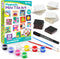 Magnetic Mini Tile Art DIY Craft Kit, Design and Paint Magnet Tiles, Includes 12 Tile Magnets, 8 Paint Colors