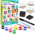 Magnetic Mini Tile Art DIY Craft Kit, Design and Paint Magnet Tiles, Includes 12 Tile Magnets, 8 Paint Colors