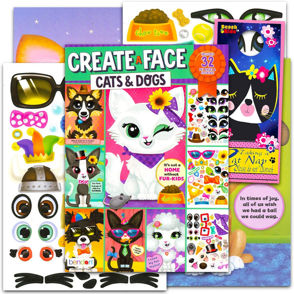 Create a Face Sticker Play Set - Bundle with Cats and Dogs