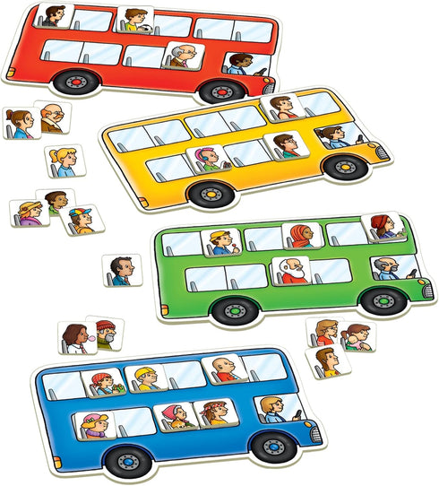 Orchard Toys Moose Games Bus Stop Game - Fun Introduction to Addition and Subtraction for Ages 4-8, 2-4 Players
