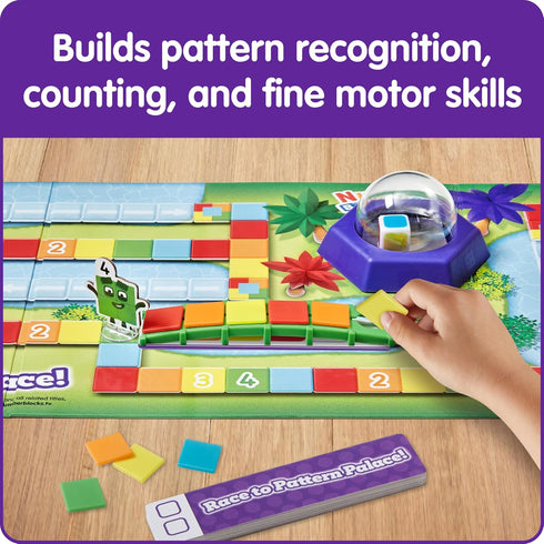 hand2mind Numberblocks Race to Pattern Palace! Board Game, Preschool Math Game for Kids Ages 3-5
