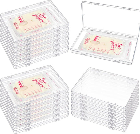 GRETJOB 18 Pcs Clear Flat Breast Milk Freezer Storage Organizer, Space Saving Breastmilk