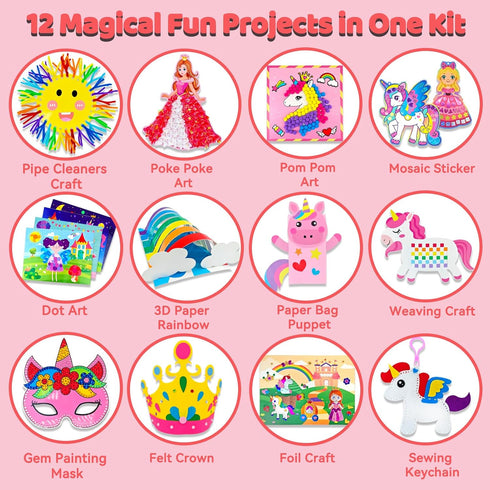 7july Box-12 4-8,Educational 3 4 5 6 7 8 Unicorn Craft Fun Arts and Crafts for Kids Ages Creative Toys, Art and Crafts