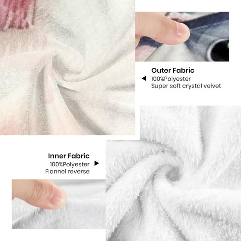 Novusopt Baby Blanket Custom Penguin Blanket for Kids Personalized Baby Blanket Pink Throw Blanket Floral Throw Blanket