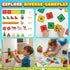 3 42PCS Otters Magnetic Tiles Toys with Farm Animals, Magnetic Building Blocks Educational STEM Toys for Birthday Party