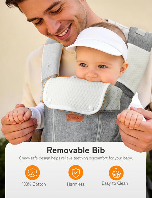 6-in-1 besrey Ergonomic Baby Carrier with Hip Seat, No Back Pain Support, Breathable Mesh, Positions, Newborn