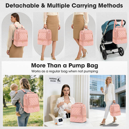 Willow/Eufy/Elvie/Spectra/Medela/Momcozy M5/S12 Pack, RAINSMORE Wearable Breast Pump Bag, Pro, Breast Milk Cooler
