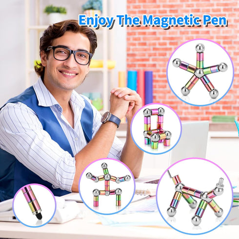 Fidget Pen, Decompression Magnetic Fidget Toy Pen, Novel Toy Gift for Kids or Friends