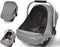 MARLIFER Baby Car Seat Cover, Large Mesh Window, Breathable Fabric, Infant Windproof Canopy,