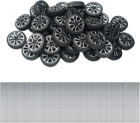 EUDAX 30mmx9mm Plastic Roll 2mm Dia Shaft Toys Wheel and 2mmx100mm STEM
