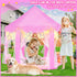 Pink Princess Tent for Girls, Kids Playhouse with LED Star Lights, Indoor Outdoor Castle Tent, 55×53 Inches