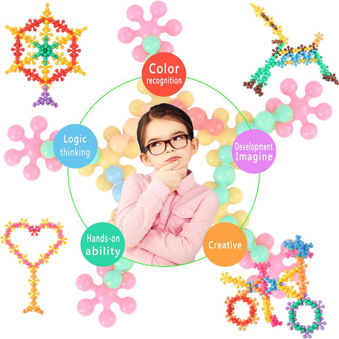 TOMYOU 200 Pieces Building Blocks - Kids STEM Toys Educational Discs Sets for Preschool Boys and Girls Aged 3+, Safe