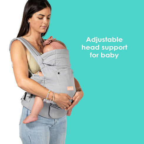 3in1 100% Baby Trend Caleo Newborn Carrier, Snuggle Grey Cotton, Machine Washable, Lumbar Support & Builtin Sun Hood