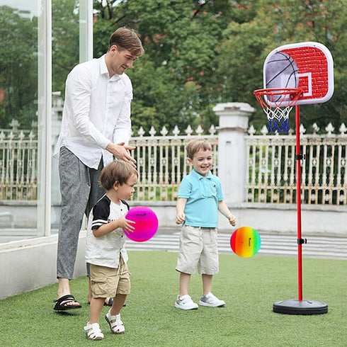 Four Square Balls, 8.5 Inch Playground Ball for Kids, Outdoor Dodgeball Kickball Handball Game with Hand Pump