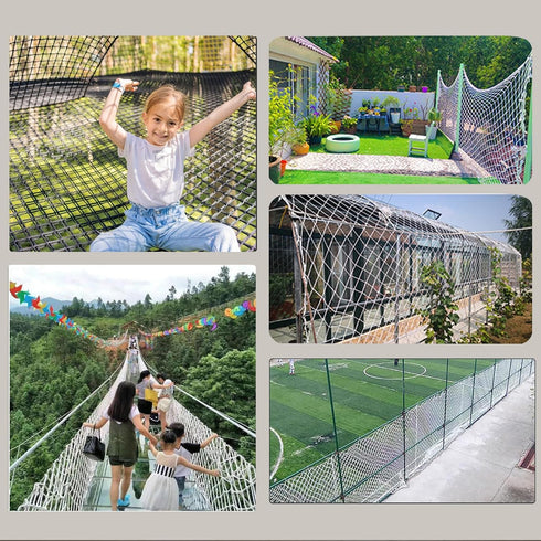 Safety Rope Net for Child Stairs - Balcony Playground Netting, Polyester White Decor Net (4mm, 3X0.5m)