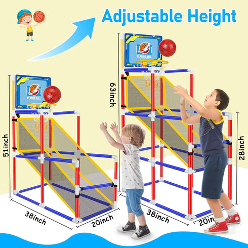 63" Arcade Basketball Game Set with 3 Balls for Kids 3-12 Years Old Indoor Outdoor Backyard Play Carnival Games