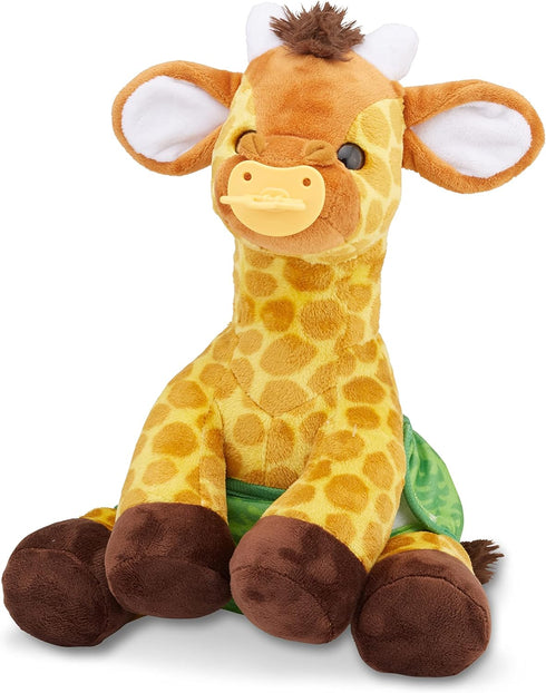Melissa & Doug 11-Inch Baby Giraffe Plush Stuffed Animal - Includes Pacifier, Diaper, and Baby Bottle