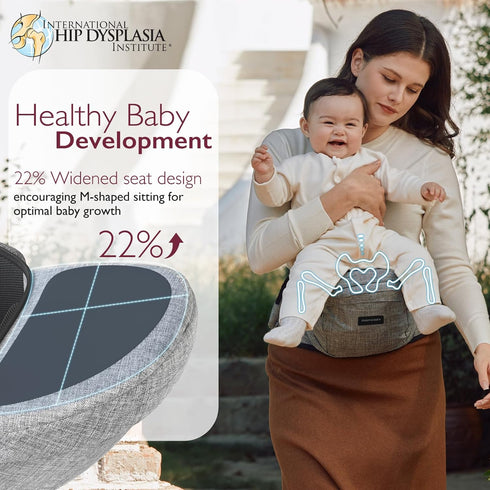 Momcozy 3D 45lbs 27-45IN) Hip Seat Baby Carrier - Adjustable Waistband with Original Belly Protector, Ergonomic Carrier