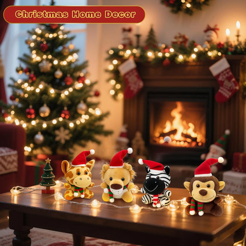 10pcs 6.1 Inch Stocking Stuffers for Kids - Small Stuffed Animals Bulk, Mini Cute Plush Toys, Christmas Tree
