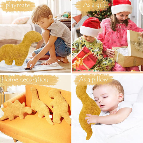 3 Packs Dino Nugget Pillow Plush, 18 inches Dinosaur Chicken Nugget Stuffed Animal Toy, Birthday Party Decoration for