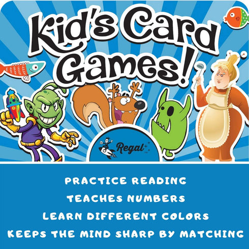 Crazy 8's Card Game for Kids 4 5 6 7 8+ by Regal Games | Funny Travel Board Game for Families (1 Pack)