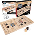 Fast Sling Puck Board Game | 24" Small Wooden Table Top Hockey Game for Adults & Kids, Ideal for Parties