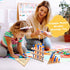 8 Packs Wooden Triangle Peg Games, Family Wooden Board Game Learning Puzzles for Travel and Gathering