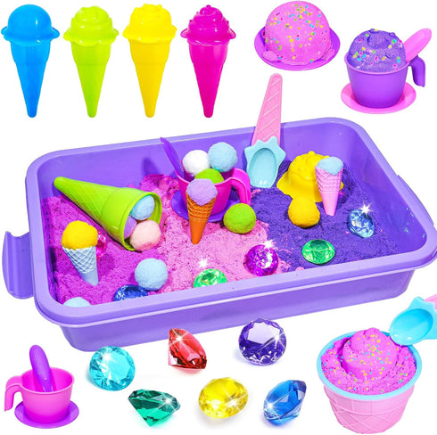 Bbiamsleep Ice Cream Sensory Bin, 61 Pcs Ice Cream Sensory Bin Fillers