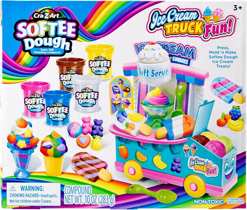 CRA-Z-Art Softee Dough Ice Cream Truck Playset, Modeling Compound with Molds, Ages