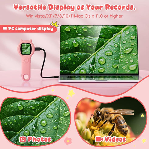 Ashfly 5 6 7 8 9 10 11 12 Portable Handheld Mini Digital Microscope for Kids - Educational Science Toys, Christmas