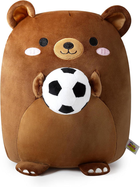 Onsoyours Plushies Cute 14 inch Football Bear Plush Toy Soccer Ball Bear Stuffed Animal Soft Kawaii Plushie Gift for Kids
