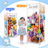 GLDZI Stuffed Animal Storage Zoo with Wheels, Wooden Stuffed Animal Organizer with Elastic Cords, Space Saving Toy