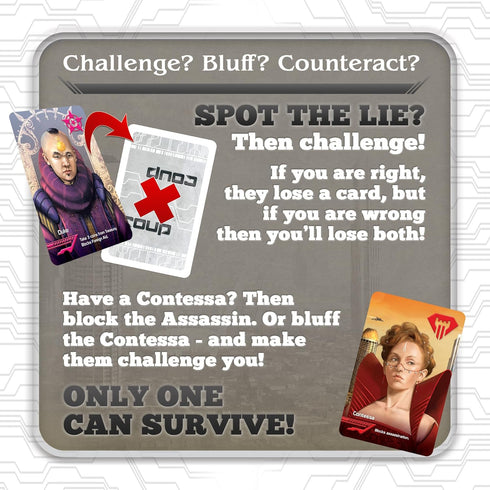 Coup - The Fast, Fun Bluffing Party Game for 2-6 Players, Perfect for Family Game Night