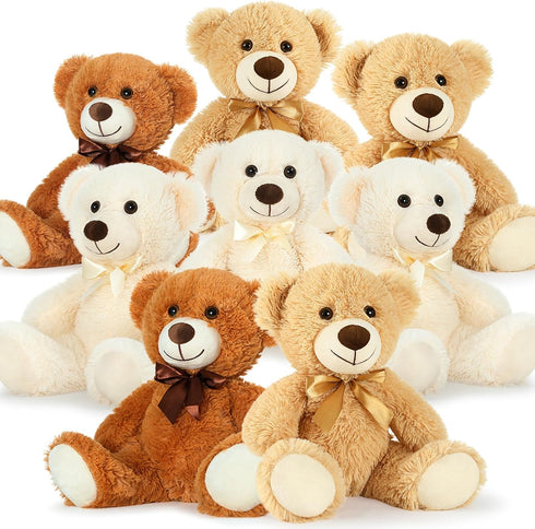 MorisMos 8Pcs Teddy Bears Bulk Baby Shower, 14inch Cute Teddy Bear Stuffed