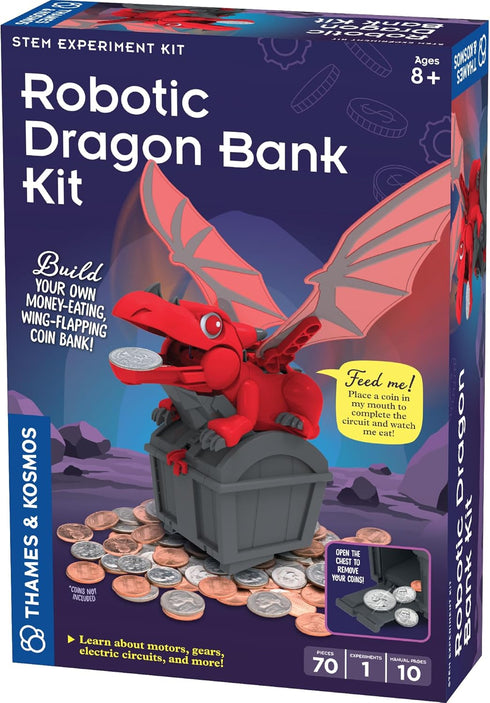 Thames & Kosmos Robotic Dragon Bank Kit | Hands-on STEM Construction Toy,