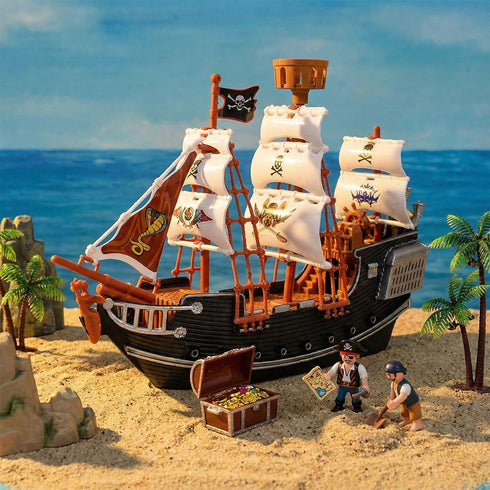 10 Inch Rhode Island Novelty Pirate Boat, One Per Order