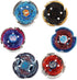 Gyros 6 Pieces Pack, Battling Tops Metal Fusion Starter Set with Stickers and Two Launchers for Kids Age 6+