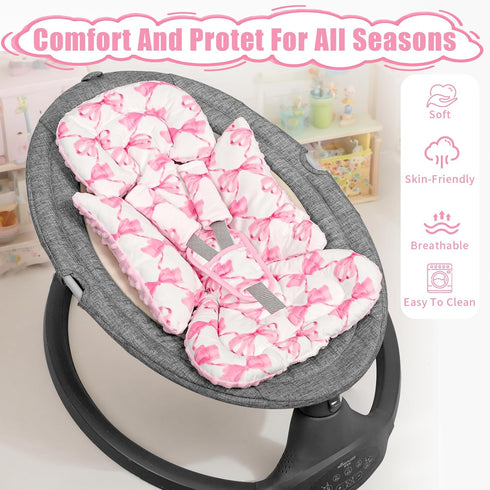 Infant Car Seat Insert, Soft Baby Car Seat Head & Body Support for Girl Boy, Nursing Pillow Cover, Removable Case