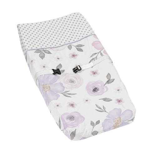 Sweet Jojo Designs Lavender Purple, Pink, Grey and White Changing Pad Cover
