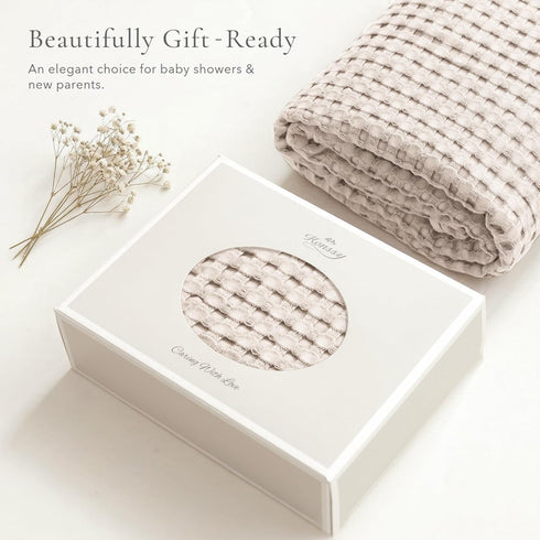 Cozy Konssy Waffle Baby Blanket - Soft & Nursery Swaddle Blanket, Lightweight Toddler Throw for Boys & Girls, Ideal