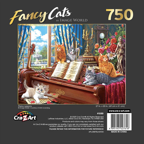 RoseArt - Fancy Cats - Piano Lessons - 750 Piece Jigsaw Puzzle for Adults