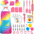 GIFTINBOX Kids Cooking and Baking Set, 54 PCS Complete Kit with Apron